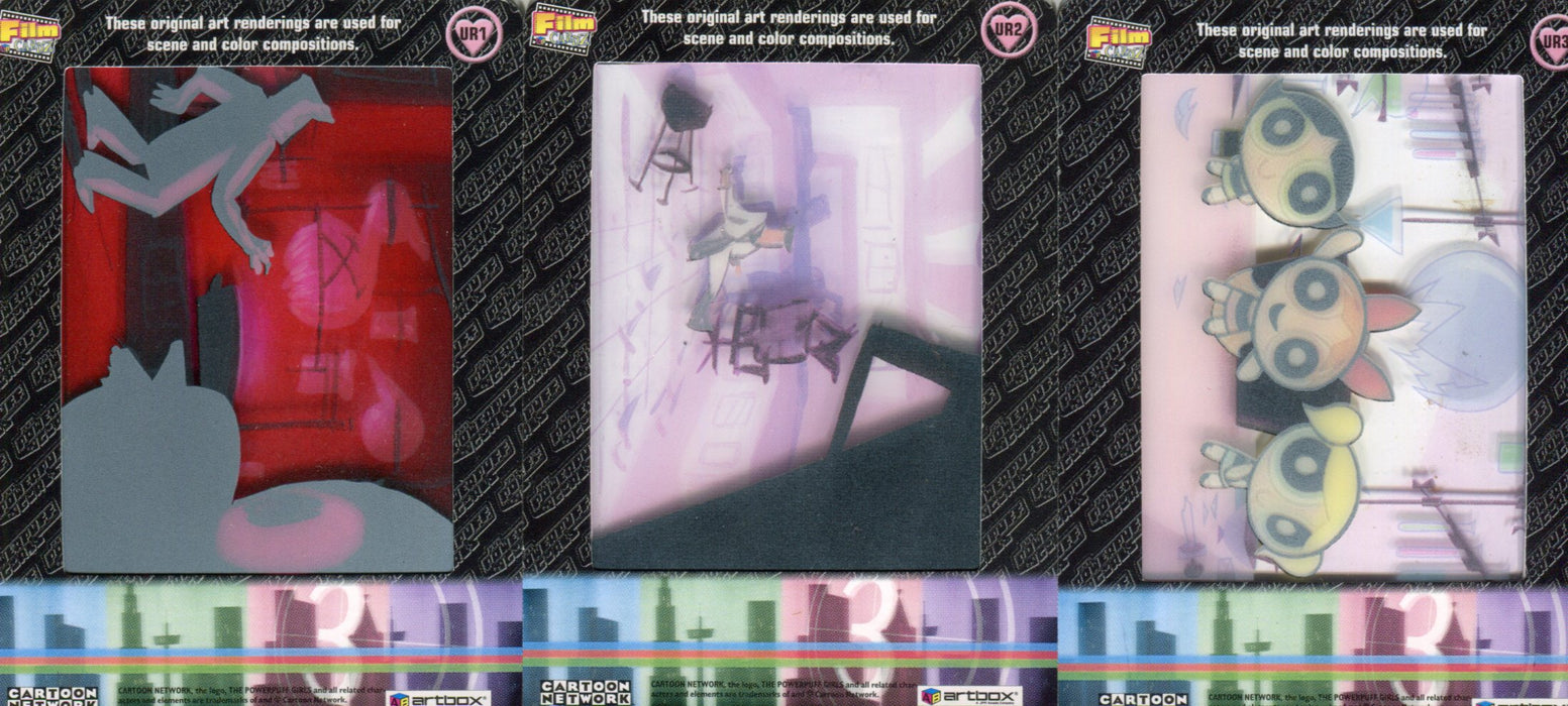 PowerPuff Girls Movie FilmCardz Ultra Rare Chase Card Set UR1-UR3 Artbox 2002   - TvMovieCards.com