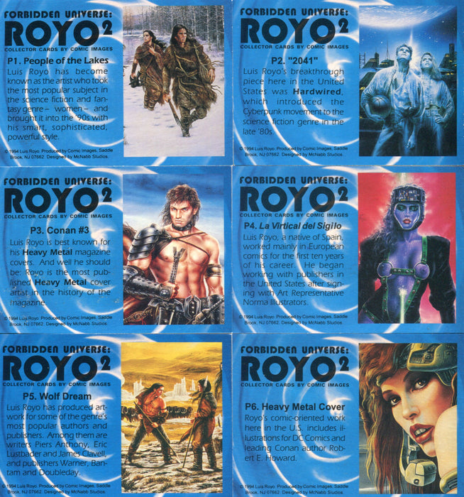 Royo 2 Forbidden Universe Prism Chase Card Set P1 -P6 Comic Images 1994   - TvMovieCards.com