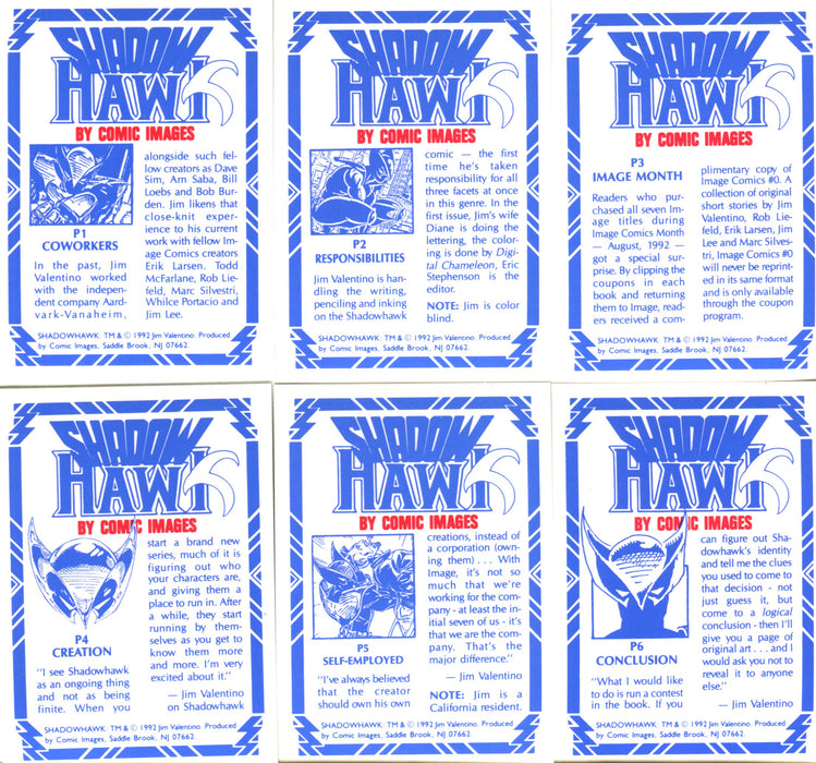 Shadowhawk Prism Chase Card Set Comic Images 1992   - TvMovieCards.com