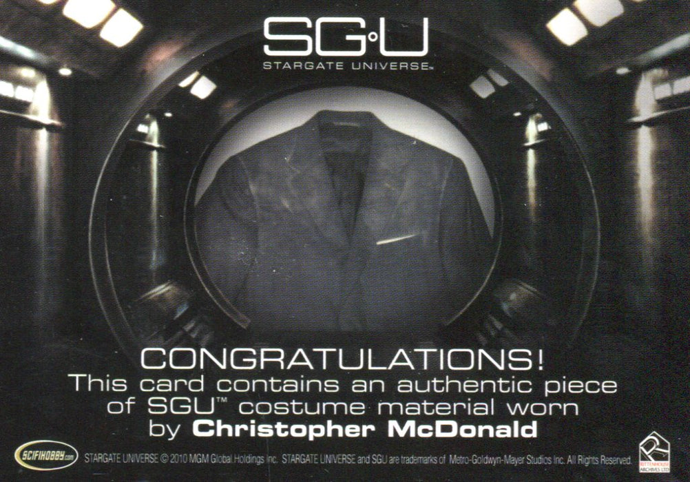 Stargate Universe SGU Christopher McDonald as Alan Armstrong Costume Card R8   - TvMovieCards.com