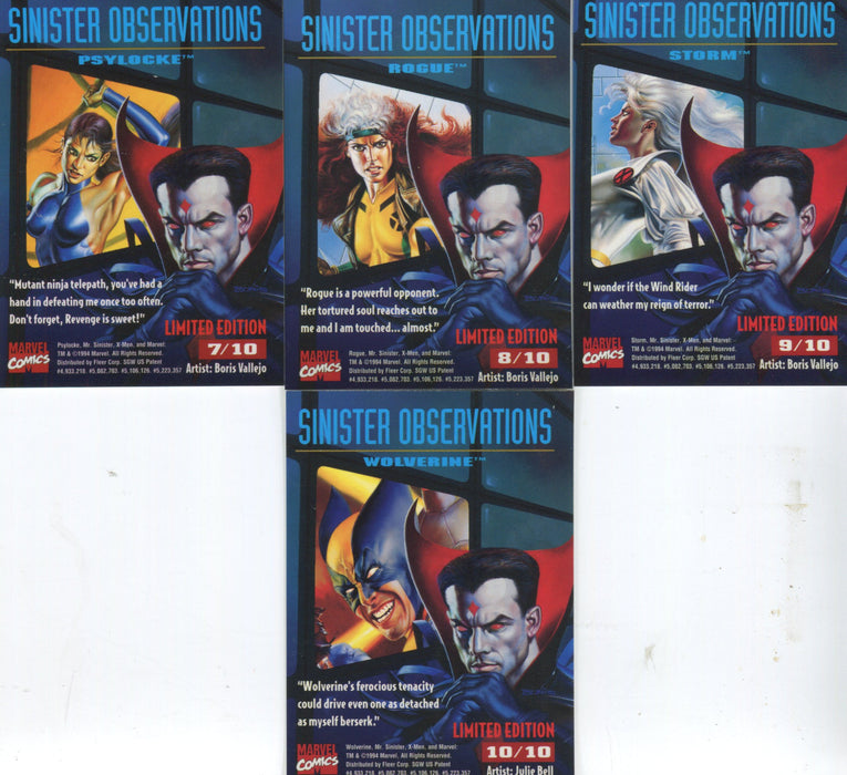 Marvel X-Men 1995 Fleer Ultra Sinister Observations Chromium Chase Card Set   - TvMovieCards.com