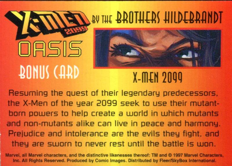 X-Men 2099 Oasis Bonus Promo Card Artwork by Greg & Tim Hildebrandt 1997   - TvMovieCards.com