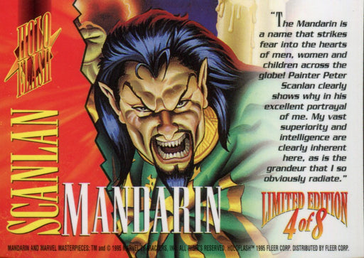 Marvel Masterpieces 1995 Fleer Edition Holoflash Chase Card 4 of 8 Mandarin   - TvMovieCards.com