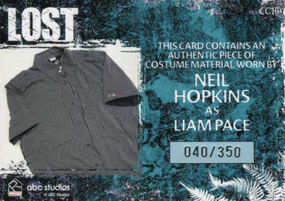Lost Relics Neil Hopkins as Liam Pace Relic Costume Card CC16 #040/350   - TvMovieCards.com