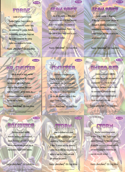 1995 Fleer Ultra X-Men All Chromium Alternate X Embossed Chase Card Set (20) - TvMovieCards.com