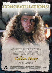 Xena The Quotable Xena Colin Moy as Phantes Autograph Card A42   - TvMovieCards.com