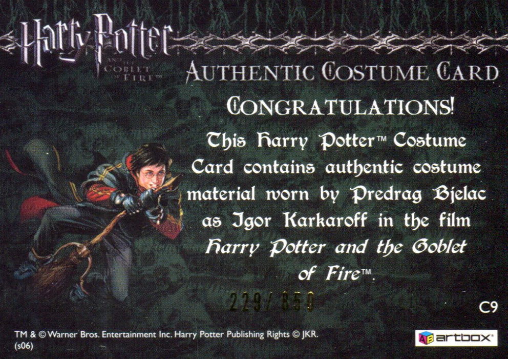 Harry Potter Goblet of Fire Update Igor Karkaroff Costume Card HP C9 #229/850   - TvMovieCards.com
