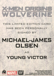 X-Men Origins: Wolverine Autograph Card Michael-James Olsen as Young Victor   - TvMovieCards.com