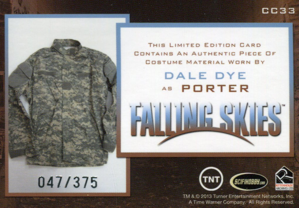 Falling Skies Season 2 Premium Pack Porter Costume Card CC33 #047/375   - TvMovieCards.com