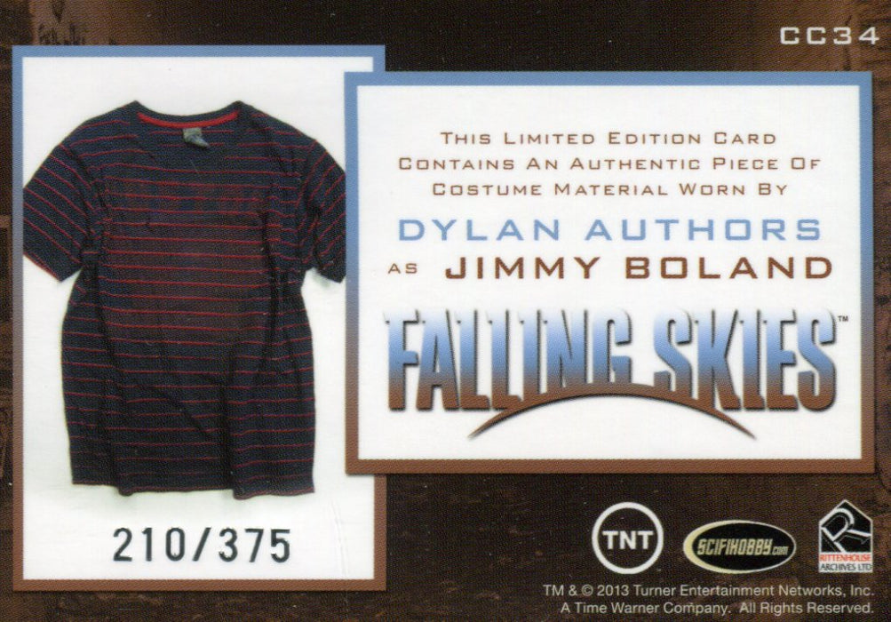 Falling Skies Season 2 Premium Pack Jimmy Boland Costume Card CC34 #210/375   - TvMovieCards.com