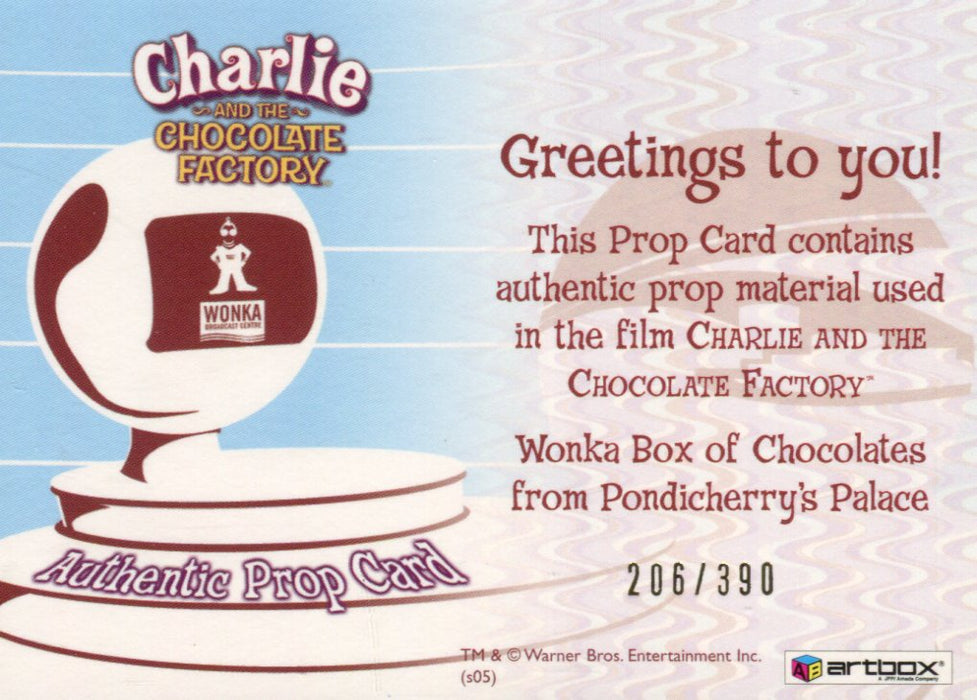 Charlie & Chocolate Factory Wonka Box of Chocolates Prop Card #206/390   - TvMovieCards.com