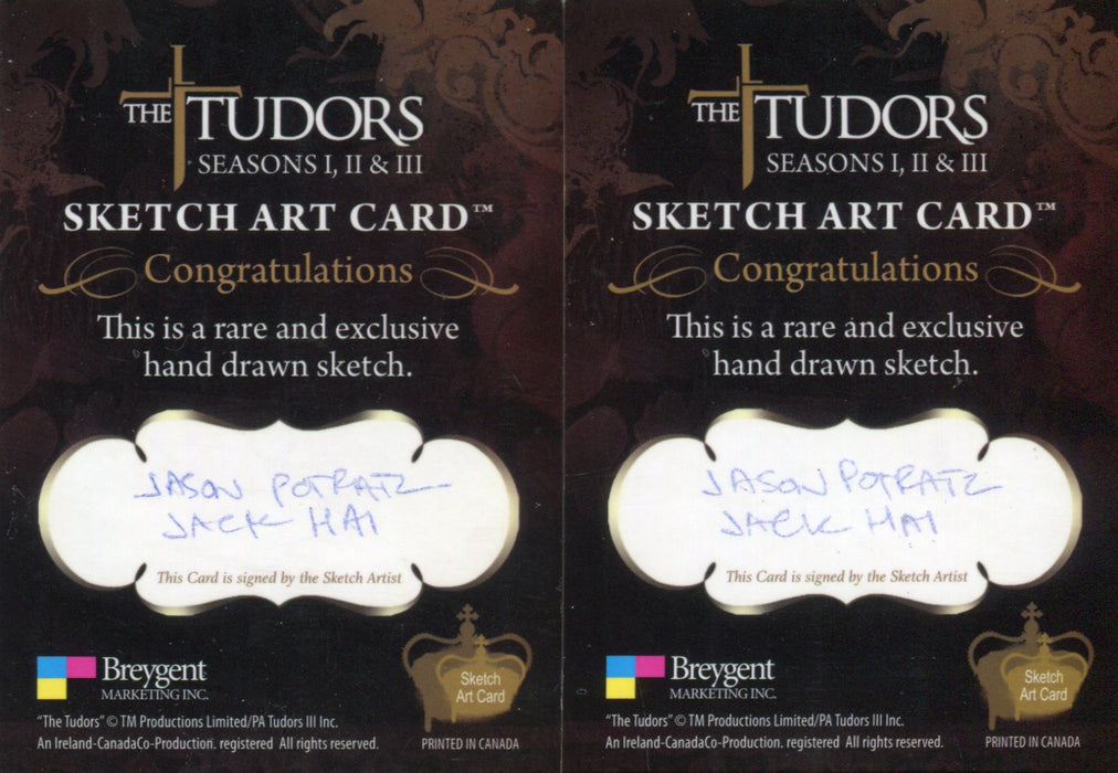 Tudors Seasons I, II and III Potratz & Hai 2 Card Panel Autograph Sketch Card   - TvMovieCards.com