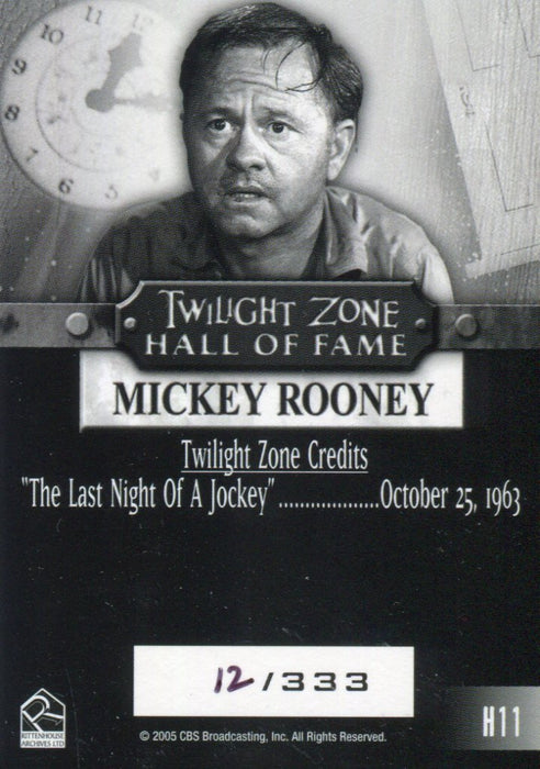 Twilight Zone 4 Science and Superstition Hall of Fame Chase Card H11 #12/333   - TvMovieCards.com