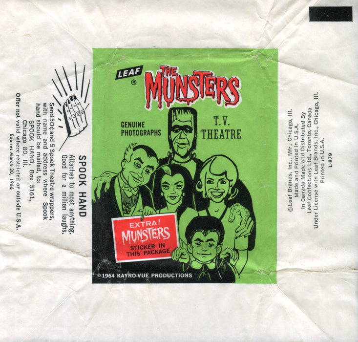 Munsters T.V. Theatre 1964 Leaf Vintage Trading Card Wrapper   - TvMovieCards.com