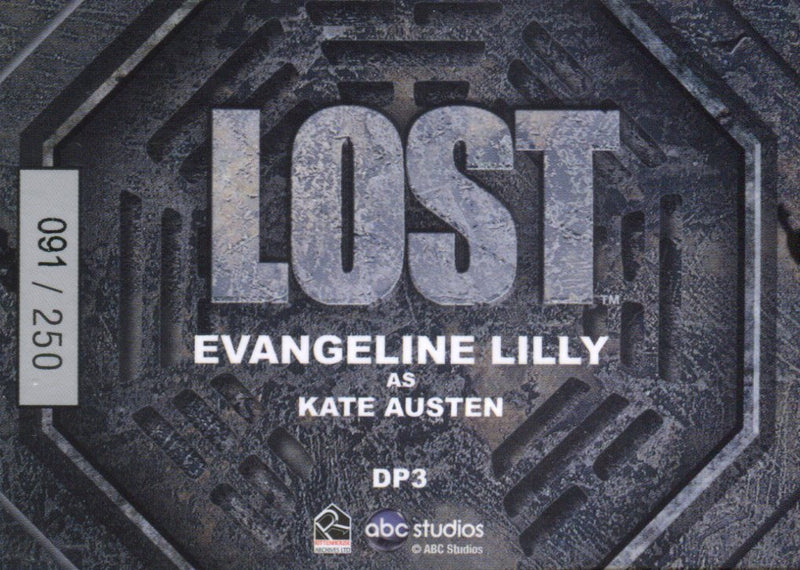 Lost Archives 2010 Dharma Patch Costume Card DP3 Evangeline Lilly as Kate Austen   - TvMovieCards.com