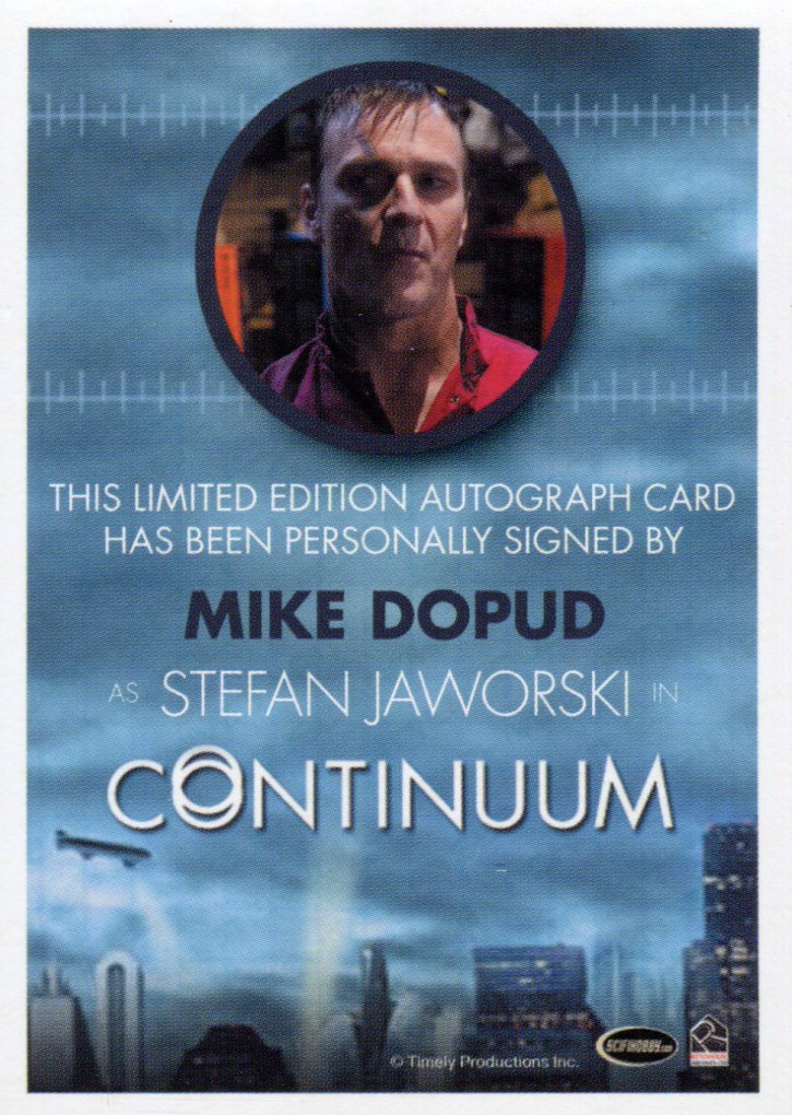 Continuum Season 3 Mike Dopud as Stefan Jaworski Autograph Card   - TvMovieCards.com