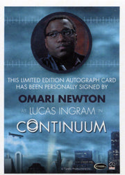 Continuum Season 3 Omari Newton as Lucas Ingram Autograph Card   - TvMovieCards.com