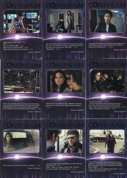 Continuum Season 3 Quotable Continuum Chase Card Set 18 Cards Q1 thru Q18   - TvMovieCards.com