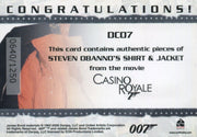 James Bond in Motion 2008 O'Banno Double Costume Card DC07 #0640/1250   - TvMovieCards.com