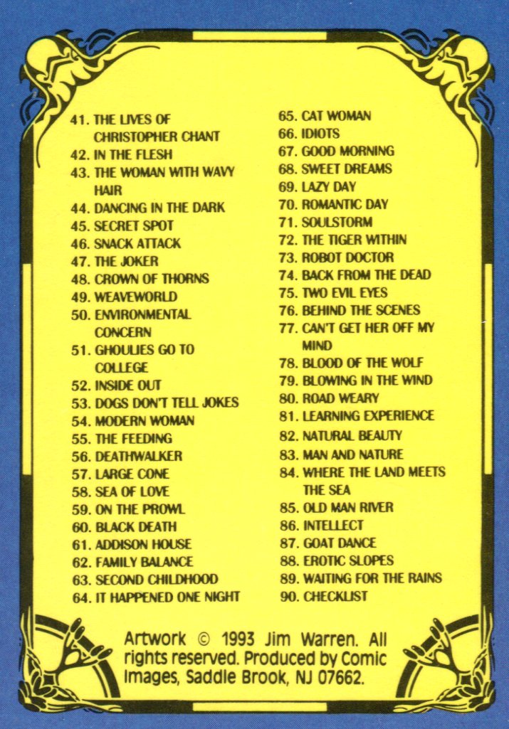 More Beyond Bizarre Jim Warren 1 Base Card Set 90 Cards Comic Images 1993   - TvMovieCards.com