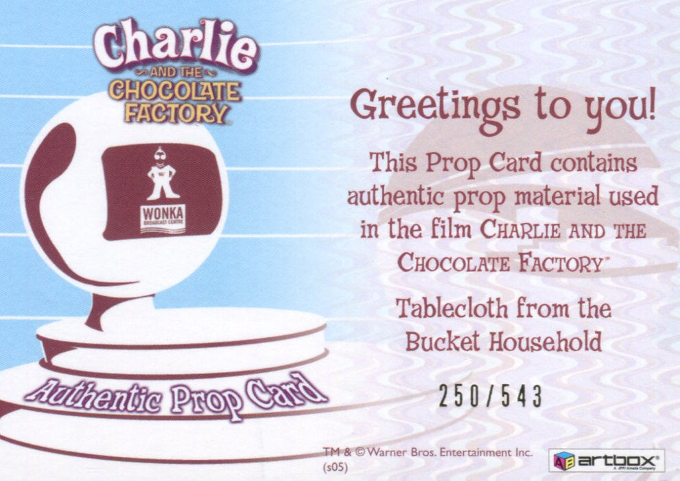 Charlie & Chocolate Factory Tablecloth Prop Card #250/543   - TvMovieCards.com