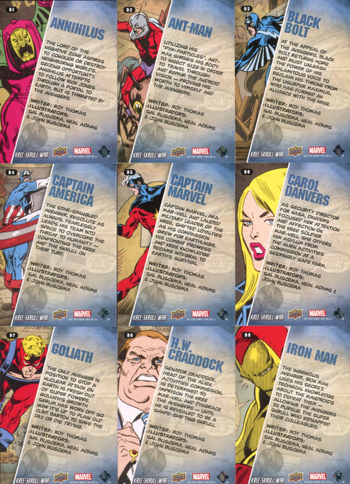 Avengers Kree Skrull War Untold Tales Chase Card Set R-1 thru R-27 Upper Deck   - TvMovieCards.com