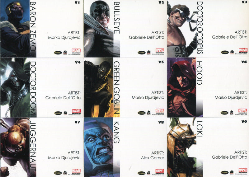 Marvel Greatest Heroes Villains Chase Card Set V1 thru V18 Rittenhouse 2012   - TvMovieCards.com