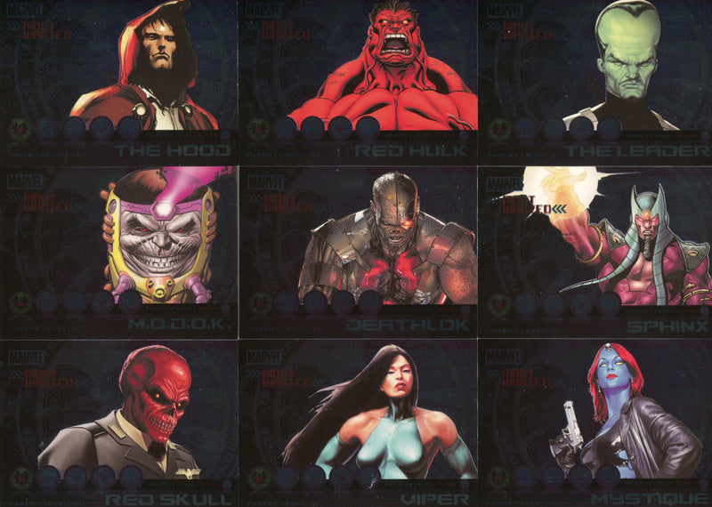 Marvel Heroes and Villains Most Wanted Chase Card Set M1 thru M9 Rittenhouse   - TvMovieCards.com
