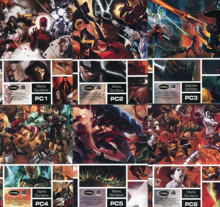 Marvel Heroes and Villains Tri-Fold Posters Chase Card Set PC1 thru PC6   - TvMovieCards.com