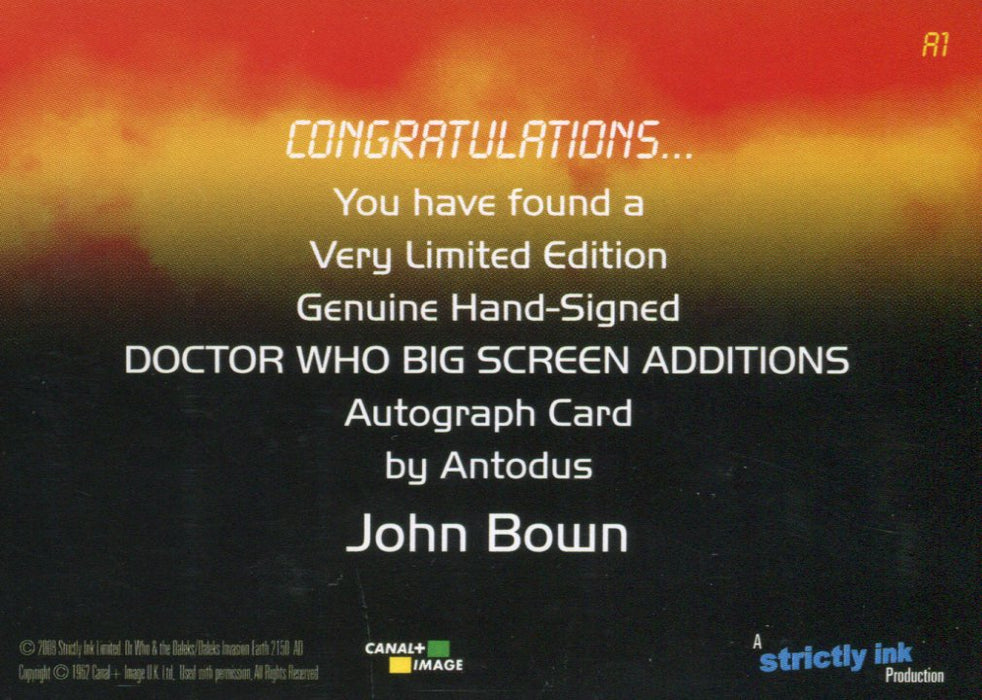 Doctor Who Big Screen Additions John Brown as Antodus A1 Autograph Card 2008   - TvMovieCards.com