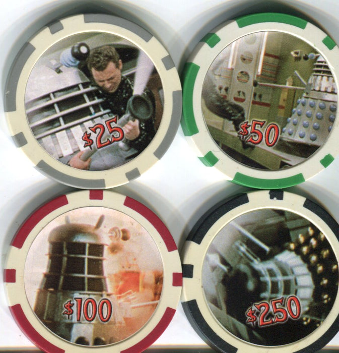 Doctor Who Big Screen Additions Case Topper Casino Chips Prototype Set 4 Chips   - TvMovieCards.com