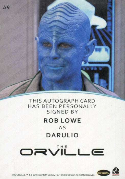 The Orville Season One Rob Lowe as Darulio Autograph Card A9 Rittenhouse 2019   - TvMovieCards.com