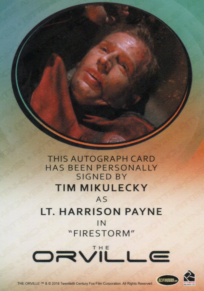The Orville Season One Tim Mikulecky Autograph Card Rittenhouse 2019   - TvMovieCards.com