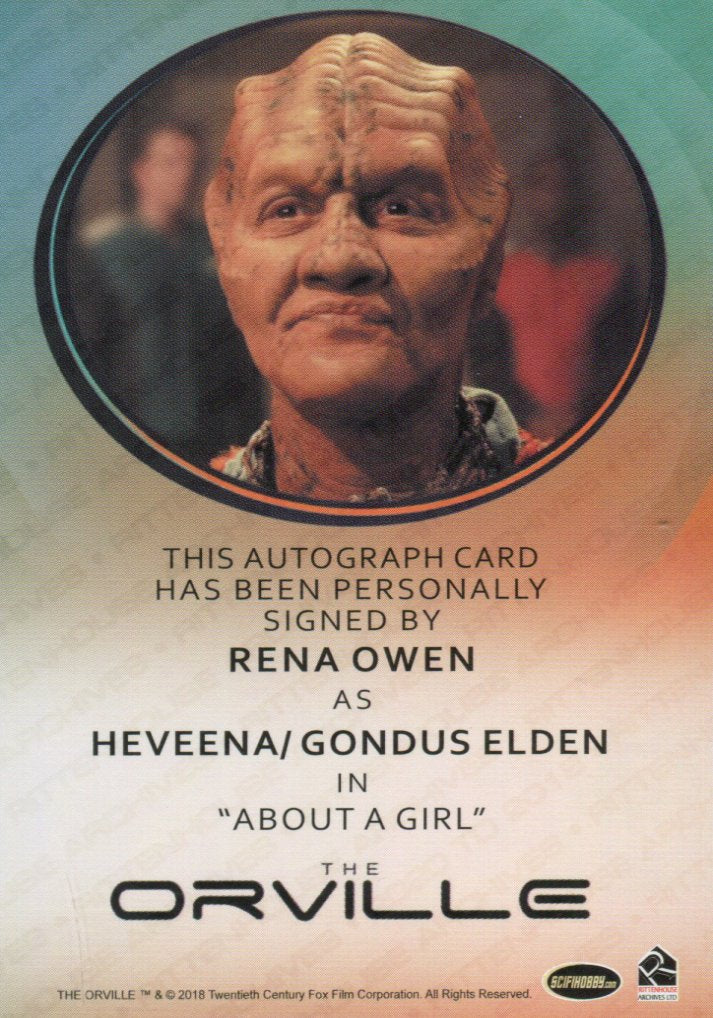 The Orville Season One Rena Owen Autograph Card Rittenhouse 2019   - TvMovieCards.com