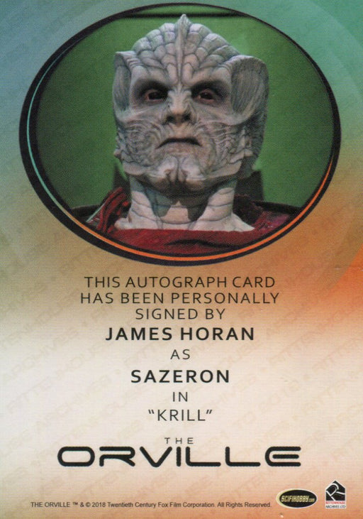 The Orville Season One James Horan as Sazeron Autograph Card Rittenhouse 2019   - TvMovieCards.com
