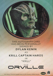 The Orville Season One Dylan Kenin Autograph Card Rittenhouse 2019   - TvMovieCards.com