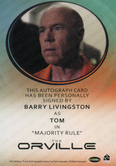 The Orville Season One Barry Livingston as Tom Autograph Card Rittenhouse 2019   - TvMovieCards.com