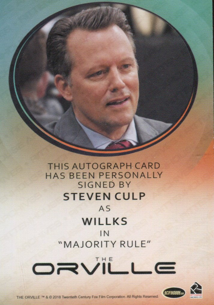 The Orville Season One Steven Culp as Willks Autograph Card Rittenhouse 2019   - TvMovieCards.com