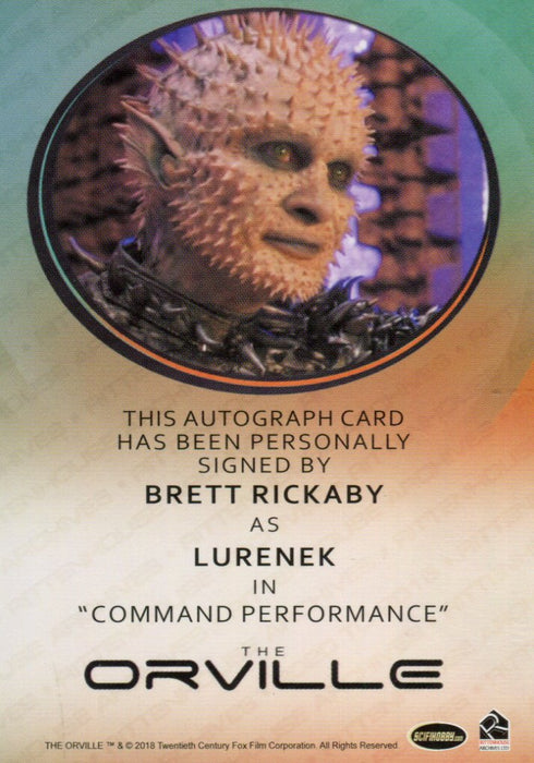 The Orville Season One Brett Rickaby as Lurenek Autograph Card Rittenhouse 2019   - TvMovieCards.com