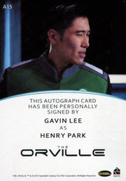 The Orville Season One Gavin Lee Henry Park Autograph Card A15 Rittenhouse 2019   - TvMovieCards.com