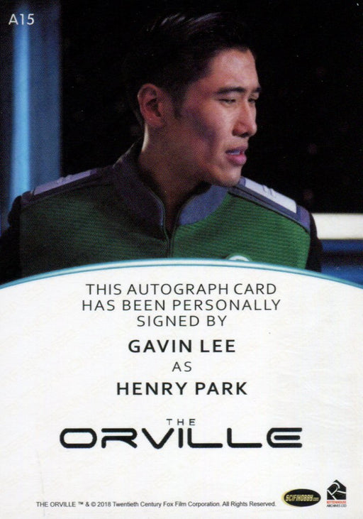 The Orville Season One Gavin Lee Henry Park Autograph Card A15 Rittenhouse 2019   - TvMovieCards.com