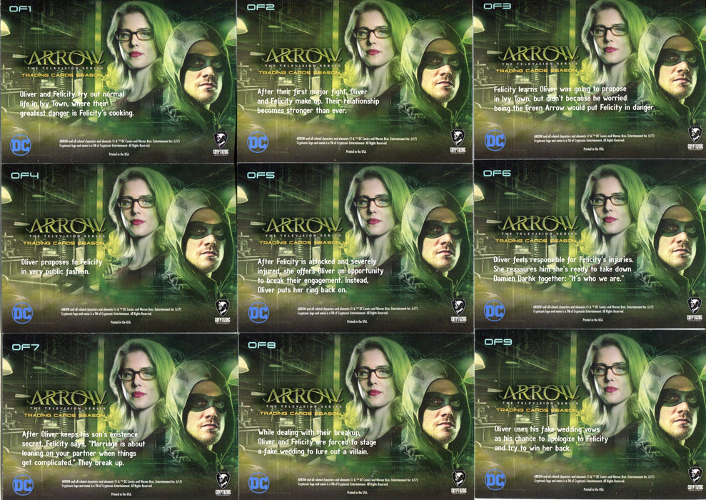 2017 Arrow Season 4 Olicity Foil Parallel Chase Card Set OF1-OF9   - TvMovieCards.com