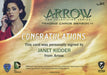 Arrow Season 4 Janet Kidder as Ruve Adams Autograph Card JK   - TvMovieCards.com