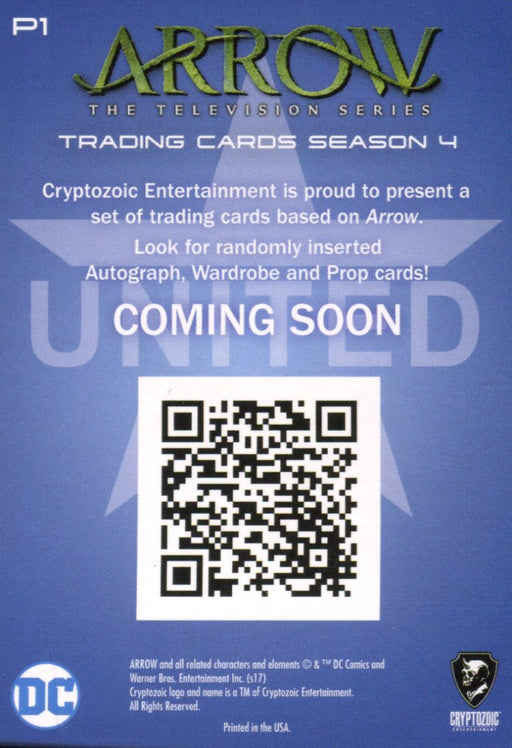Arrow Season 4 Promotional / Promo Card P1 Cryptozoic 2017   - TvMovieCards.com