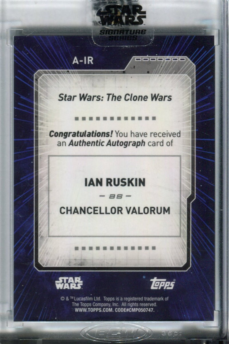 Star Wars 2022 Signature Series Ian Ruskin as Valorum Autograph Card A-IR Topps   - TvMovieCards.com