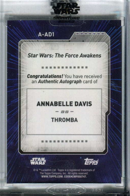 Star Wars 2022 Signature Series Annabelle Davis as Thromba Autograph Card A-AD1   - TvMovieCards.com