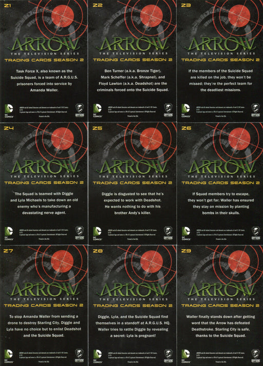 2015 Arrow Season 2 Suicide Squad Chase Card Set Z1-Z9   - TvMovieCards.com