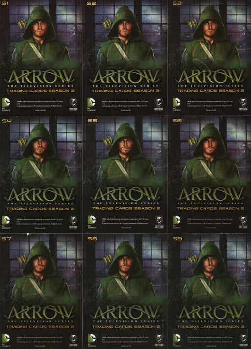 2015 Arrow Season 2 Sticker Chase Card Set S1 thru S9   - TvMovieCards.com