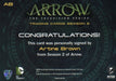Arrow Season 2 Artine Brown as Hendrick Von Arnim Autograph Card AB   - TvMovieCards.com