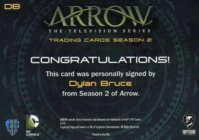 Arrow Season 2 Dylan Bruce as Adam Donner Autograph Card DB   - TvMovieCards.com